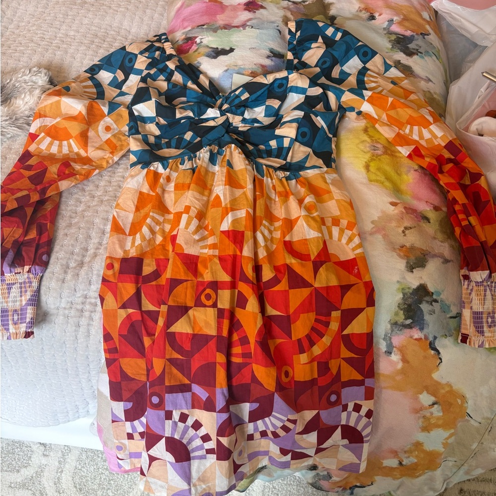 Farm Rio Multicolor Geometric Print Dress - Picture 2 of 3